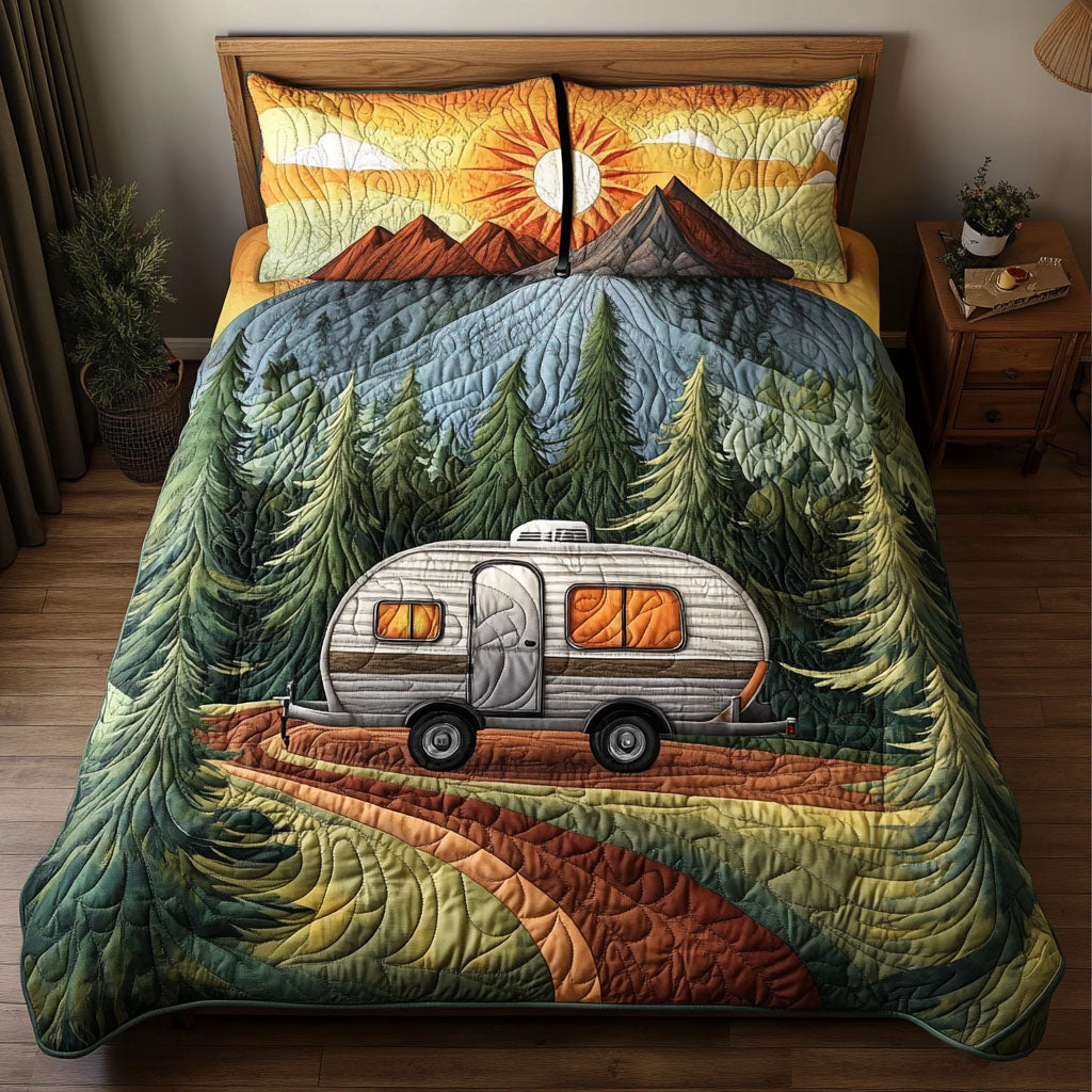 Trailblazer Adventure Quilted Bedding Set Duvet Cover Bedspread Best Camping Gifts Trailblazer Adventure Quilted Bedding Set Duvet Cover Bedspread Best Camping Gifts