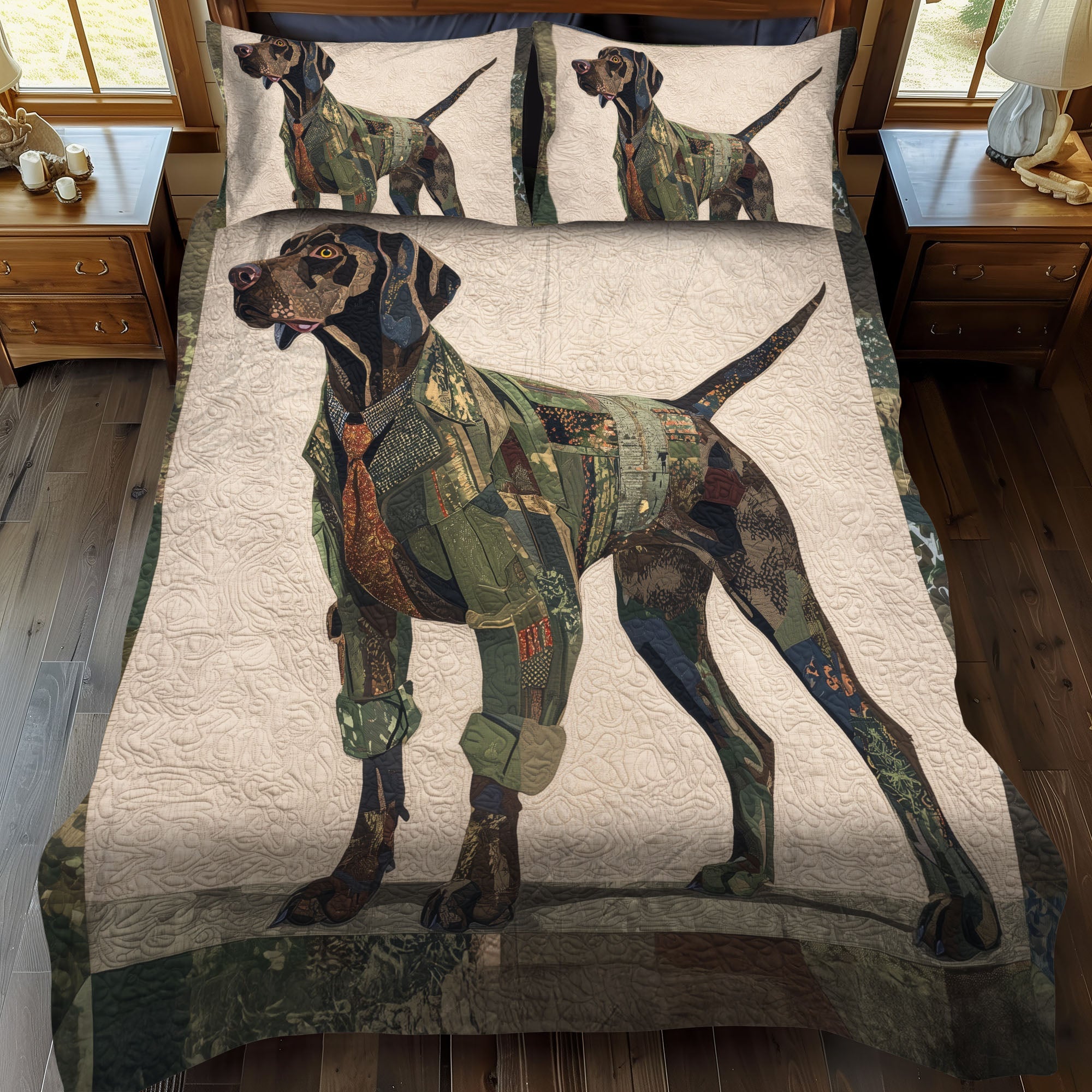 Trailblazer Hunter Quilted Bedding Set Duvet Cover Bed Sheet Set Presents For Deer Hunters Trailblazer Hunter Quilted Bedding Set Duvet Cover Bed Sheet Set Presents For Deer Hunters