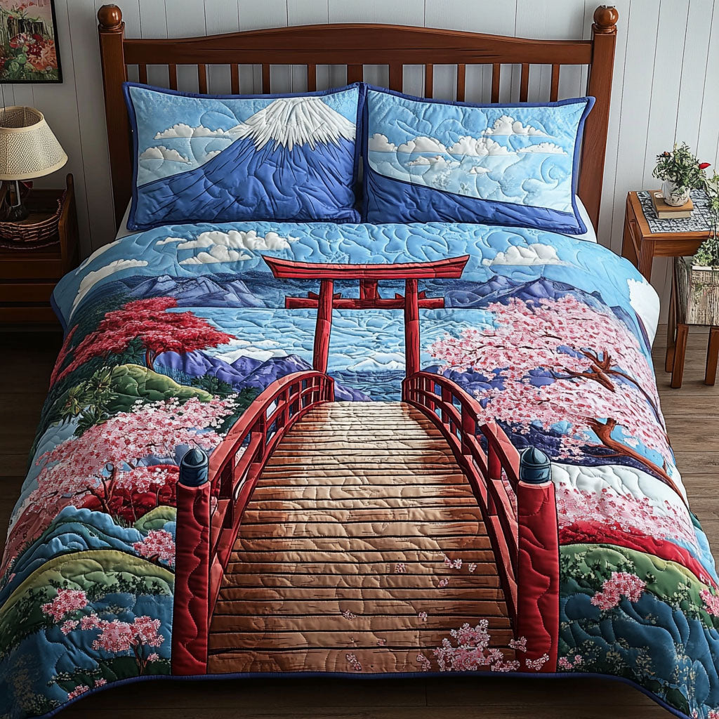 Tranquil Fuji Quilted Bedding Set Duvet Cover Bed Sheet Set Fuji Mountain Japanese Gifts Tranquil Fuji Quilted Bedding Set Duvet Cover Bed Sheet Set Fuji Mountain Japanese Gifts