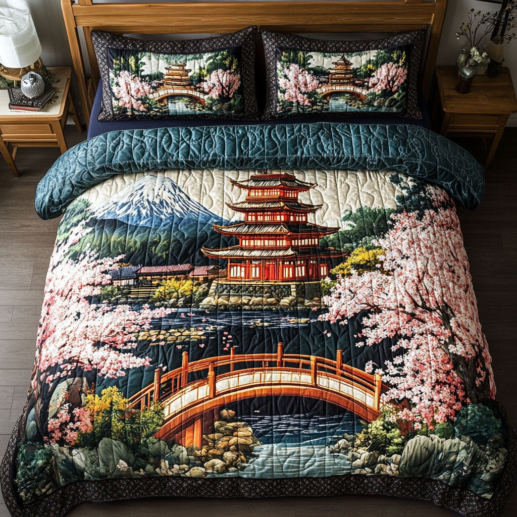 Tranquil Pagoda Quilted Bedding Set Duvet Cover Bed Sheet Set Fuji Mountain Japanese Gifts Tranquil Pagoda Quilted Bedding Set Duvet Cover Bed Sheet Set Fuji Mountain Japanese Gifts