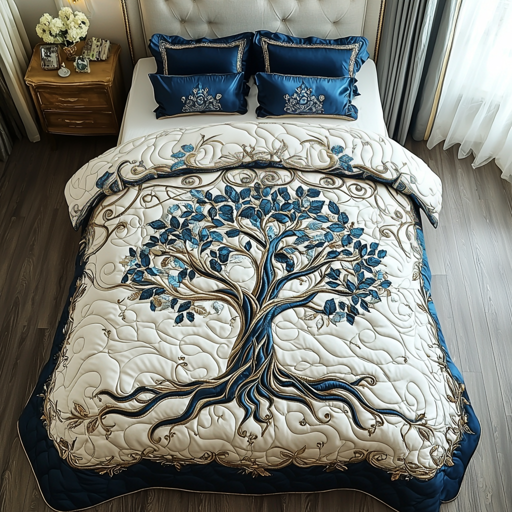 Tree of Harmony Quilted Bedding Set Duvet Cover Bedspreads Tree Of Life Gifts For Dad Tree of Harmony Quilted Bedding Set Duvet Cover Bedspreads Tree Of Life Gifts For Dad