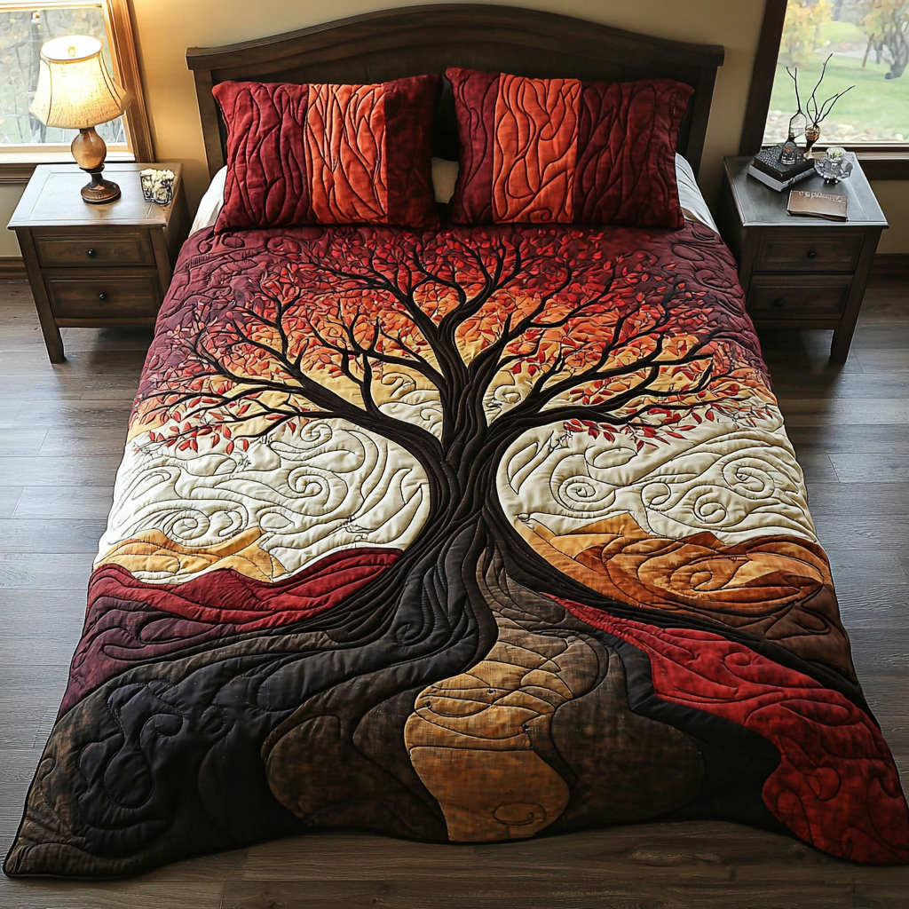 Tree of Harmony Quilted Bedding Set Duvet Cover Bedspreads Tree Of Life Gifts For Parents Tree of Harmony Quilted Bedding Set Duvet Cover Bedspreads Tree Of Life Gifts For Parents