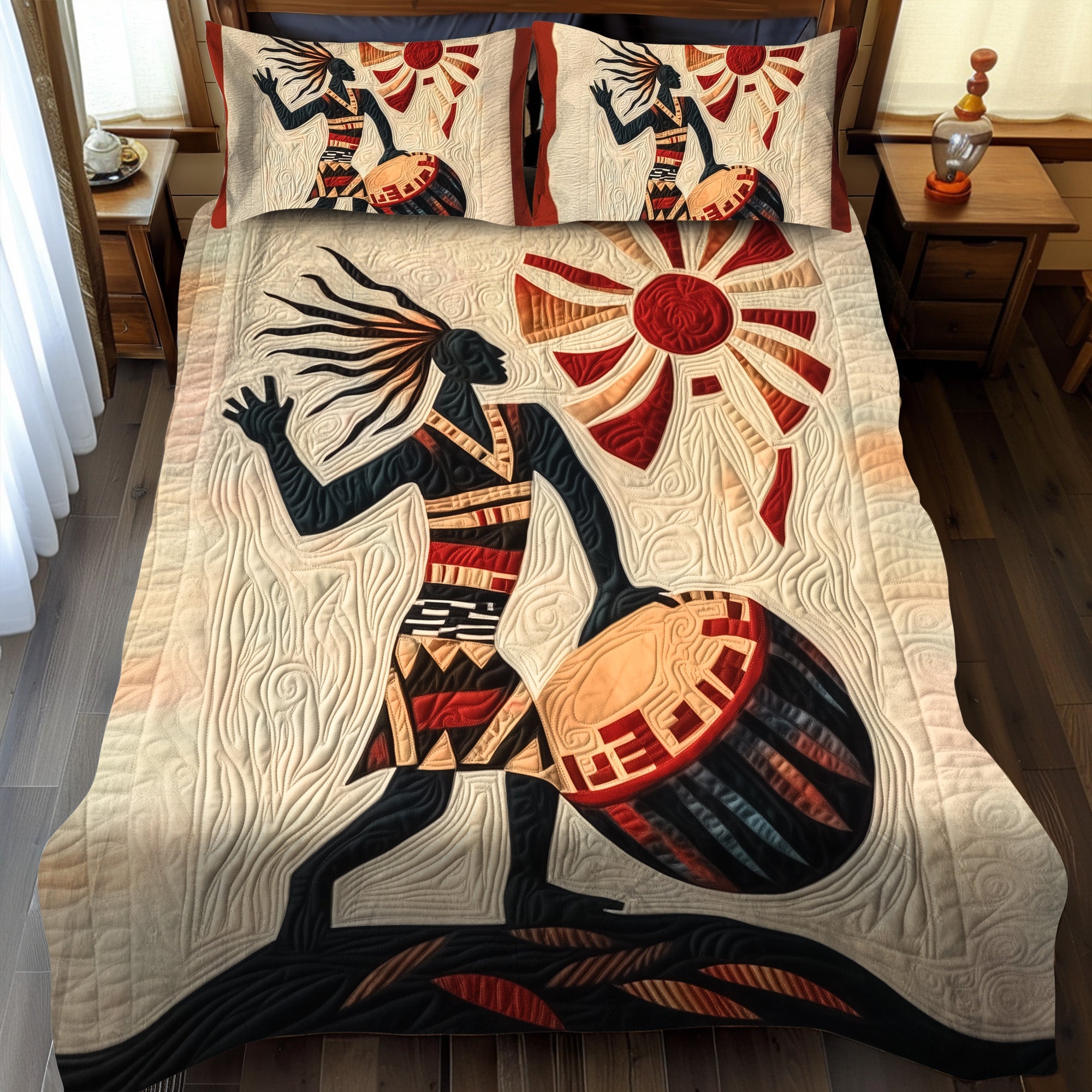 Tribal Pulse Quilted Bedding Set Duvet Cover Merch Native American Themed Gifts For Her Tribal Pulse Quilted Bedding Set Duvet Cover Merch Native American Themed Gifts For Her