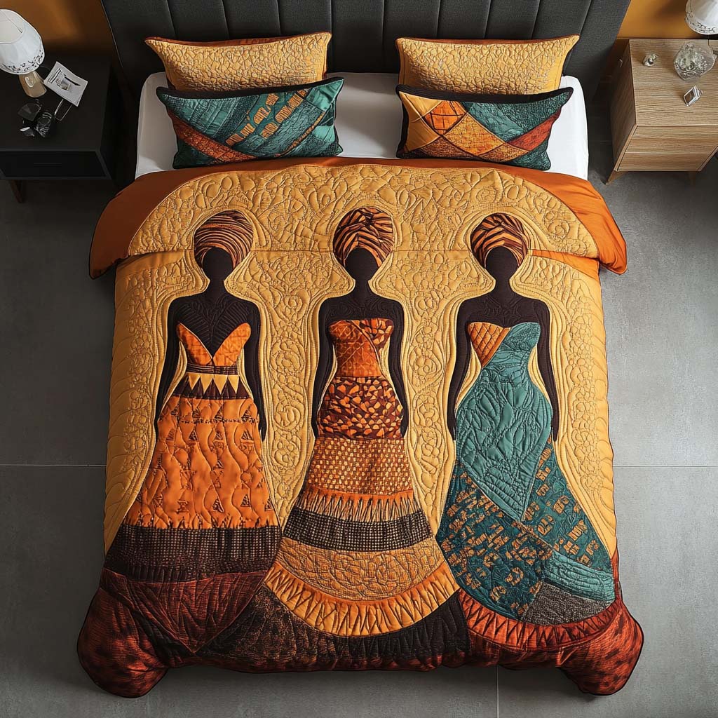 Tribal Radiance Quilted Bedding Set Duvet Cover Merch Melanin Black Women Gifts For Her Tribal Radiance Quilted Bedding Set Duvet Cover Merch Melanin Black Women Gifts For Her
