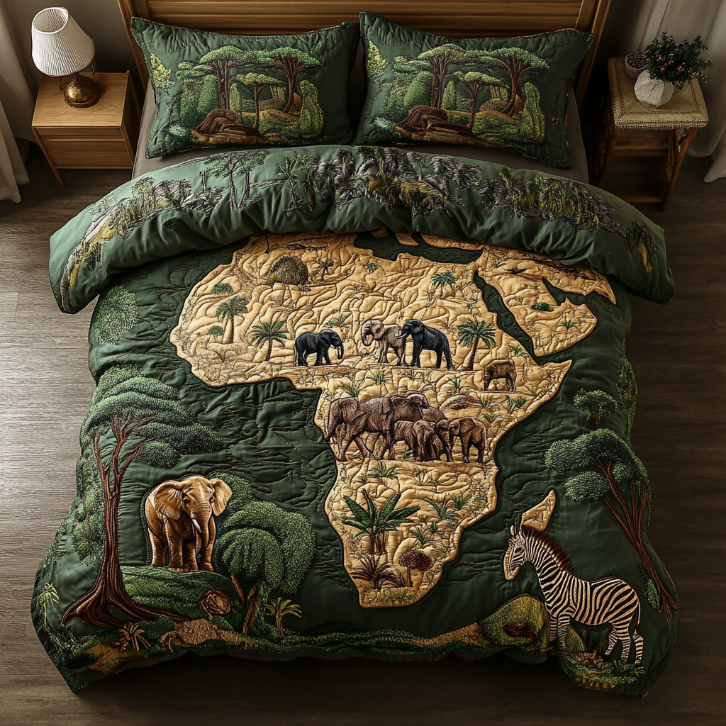 Tribal Tracks Quilted Bedding Set Duvet Cover Merch Melanin Themed Gifts