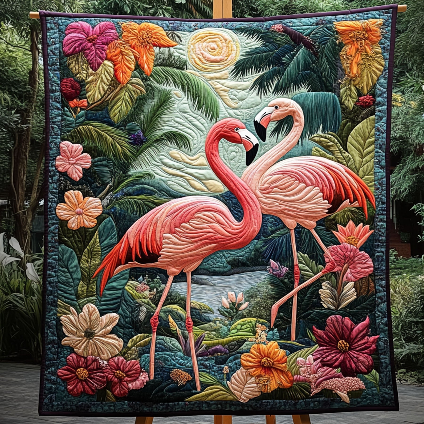 Tropical Blush Quilted Blanket Cute Colorful Blanket Birthday Gifts For Flamingo Lovers Tropical Blush Quilted Blanket Cute Colorful Blanket Birthday Gifts For Flamingo Lovers