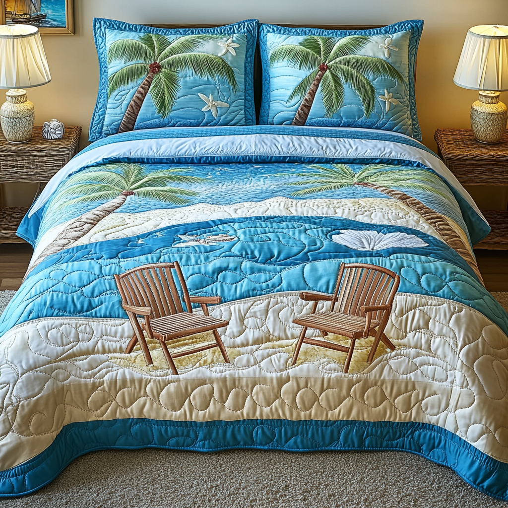Tropical Dreams Quilted Bedding Set Duvet Cover Bed Sheet Set Mother'S Day Beach Gifts Tropical Dreams Quilted Bedding Set Duvet Cover Bed Sheet Set Mother'S Day Beach Gifts