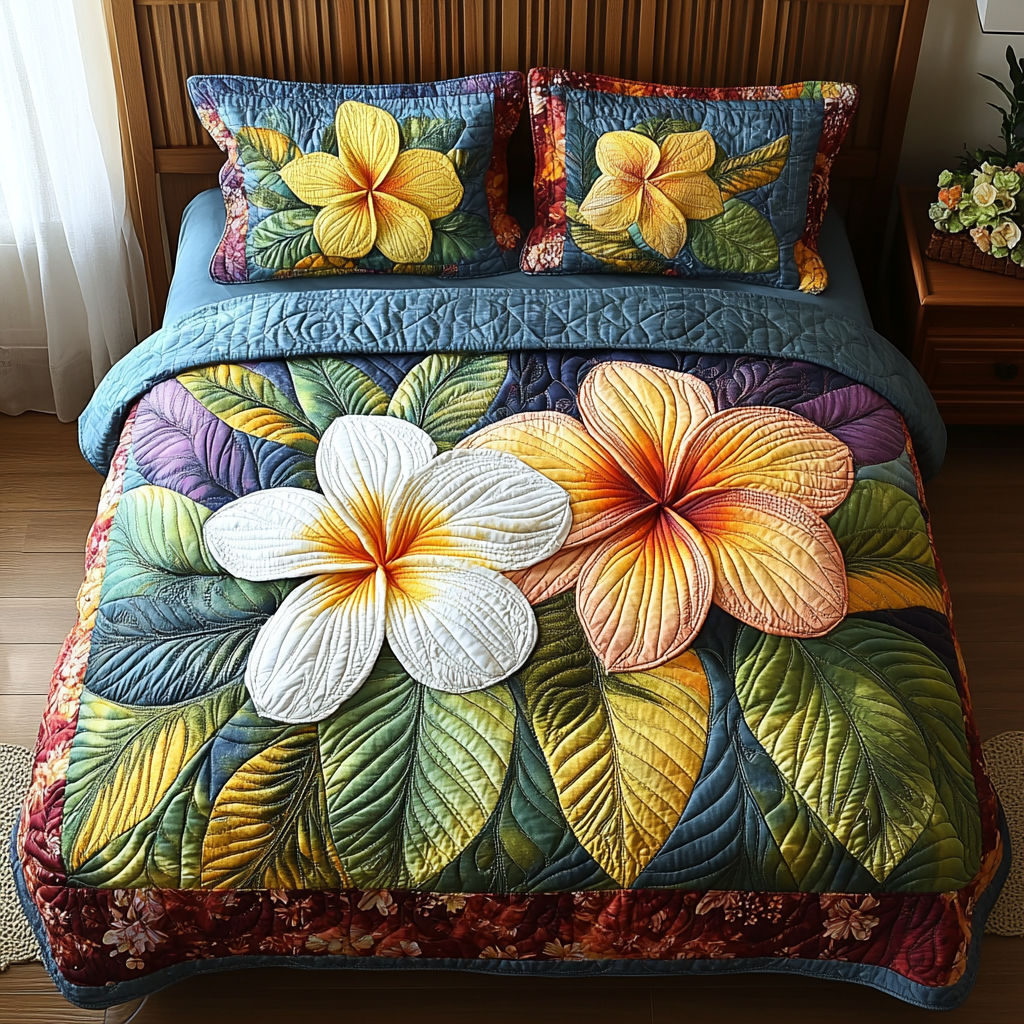 Tropical Radiance Quilted Bedding Set Duvet Cover Bedspread Flower Present Ideas Tropical Radiance Quilted Bedding Set Duvet Cover Bedspread Flower Present Ideas
