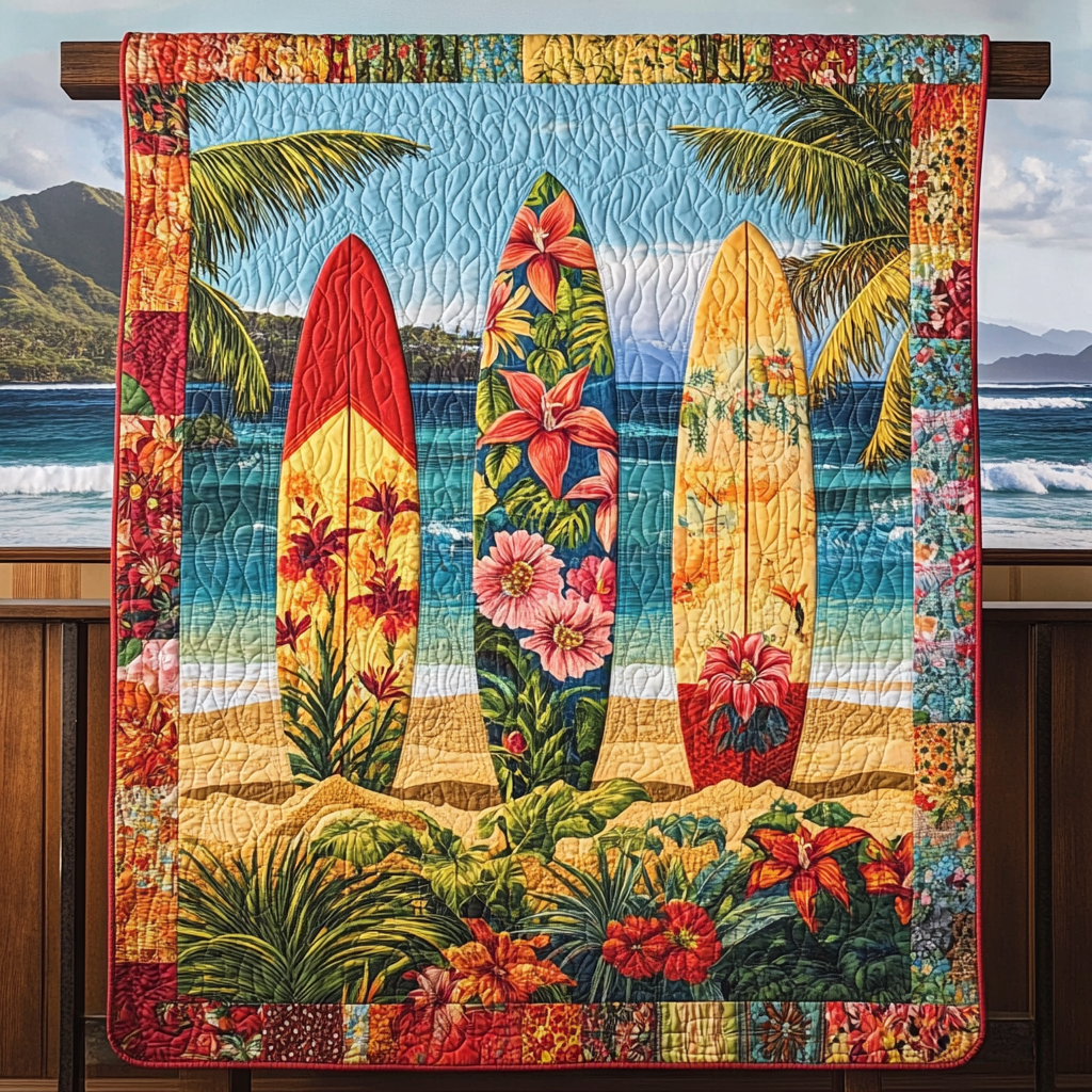 Tropical Trio Quilted Blanket Cute Colorful Blanket Best Gifts For Ocean Lovers Tropical Trio Quilted Blanket Cute Colorful Blanket Best Gifts For Ocean Lovers