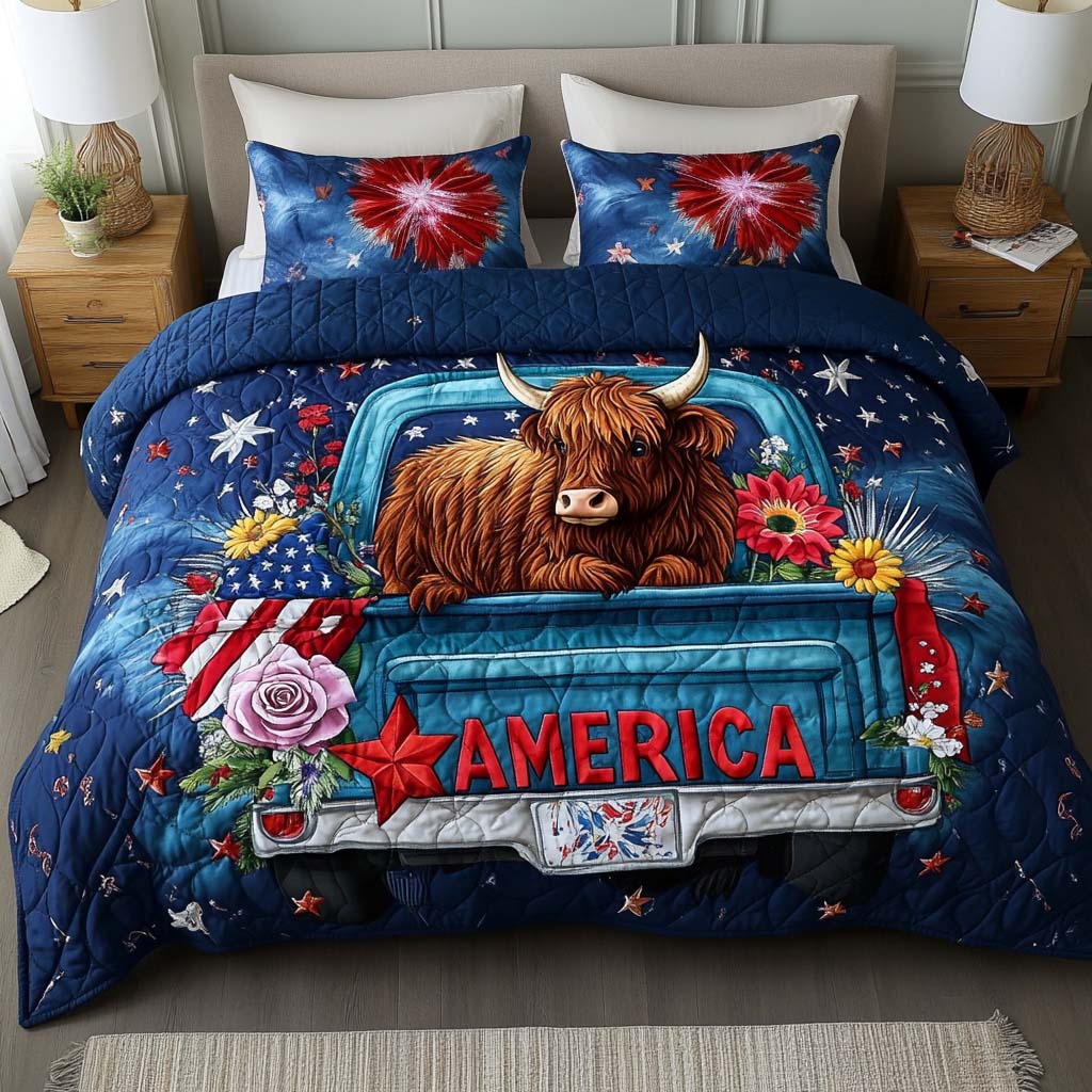 Truckin Pride Quilted Bedding Set Duvet Cover Merch Patriotic Gift Items Truckin Pride Quilted Bedding Set Duvet Cover Merch Patriotic Gift Items