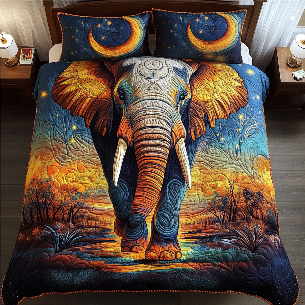 Trunk Tales Quilted Bedding Set Duvet Cover Bed Sheet Set Birthday Gifts For Elephant Lovers Trunk Tales Quilted Bedding Set Duvet Cover Bed Sheet Set Birthday Gifts For Elephant Lovers