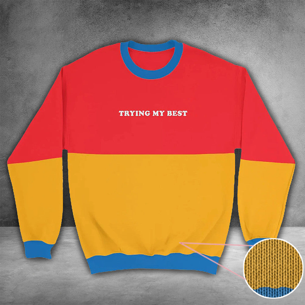 Trying My Best Sweater Rhett Trying My Best Sweater Colorblock Trying My Best Sweater Rhett Trying My Best Sweater Colorblock