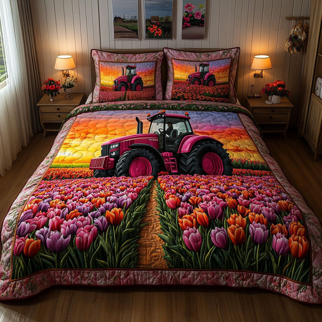 Tulip Tractor Quilted Bedding Set Duvet Cover Bed Sheet Set Farmall Christmas Gifts Tulip Tractor Quilted Bedding Set Duvet Cover Bed Sheet Set Farmall Christmas Gifts