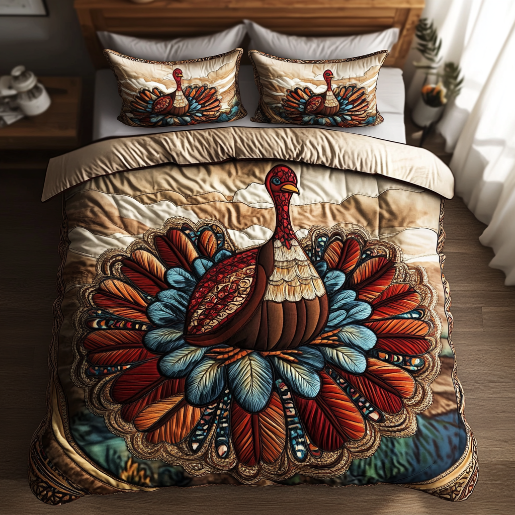 Turkeys Life Quilted Bedding Set Duvet Cover Bedspreads Thanksgiving Day Gifts Turkeys Life Quilted Bedding Set Duvet Cover Bedspreads Thanksgiving Day Gifts