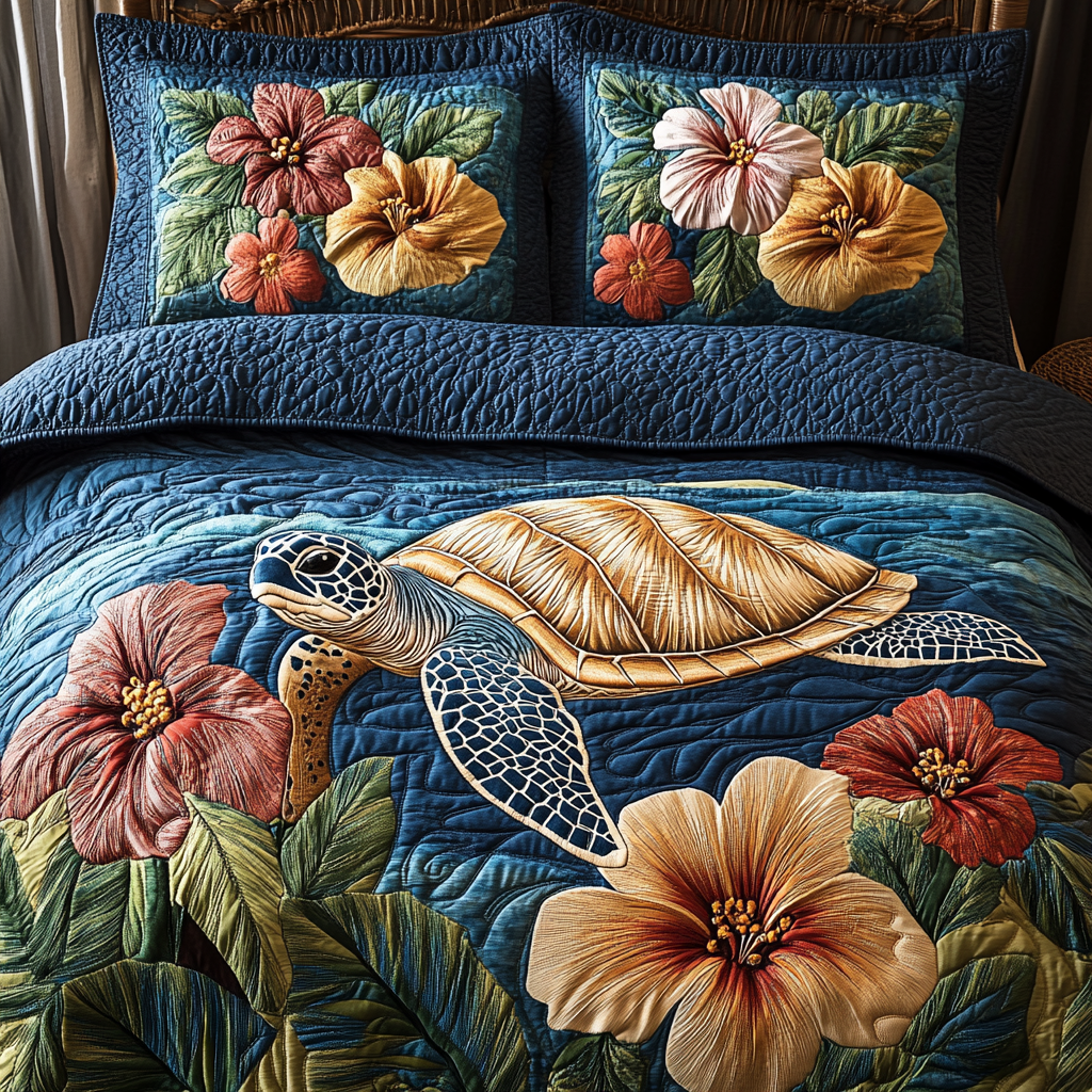 Turtle Serenity Quilted Bedding Set Duvet Cover Bed Sheet Set Sea Turtle Christmas Gifts Turtle Serenity Quilted Bedding Set Duvet Cover Bed Sheet Set Sea Turtle Christmas Gifts