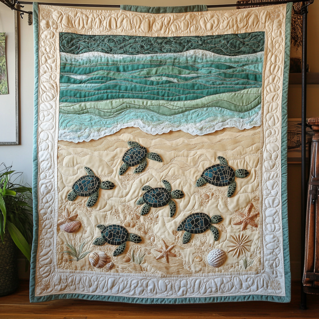 Turtle Spirit Quilted Blanket Cute Colorful Blanket Sea Turtle Gifts For Her Turtle Spirit Quilted Blanket Cute Colorful Blanket Sea Turtle Gifts For Her