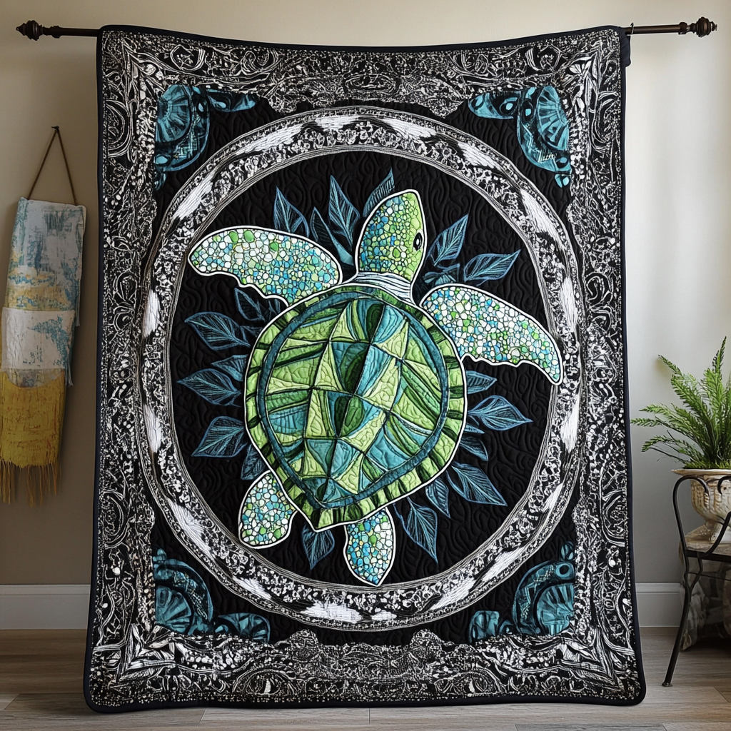 Turtle Waves Quilted Blanket Cute Colorful Blanket Unique Gifts For Turtle Lovers Turtle Waves Quilted Blanket Cute Colorful Blanket Unique Gifts For Turtle Lovers