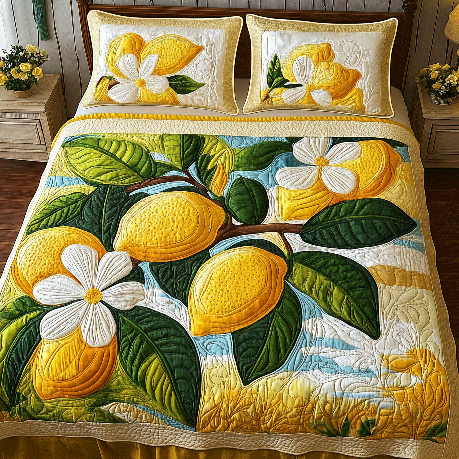 Tuscan Citrus Sky Quilted Bedding Set Duvet Cover Bedspread Cool Gift Ideas For Brother
