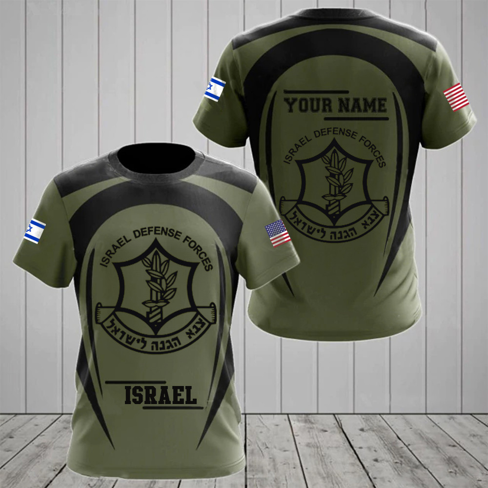 TW Personalized IDF Shirt Israel Defense Forces Shirt USA Stand With Israel T-Shirt Israel Merch