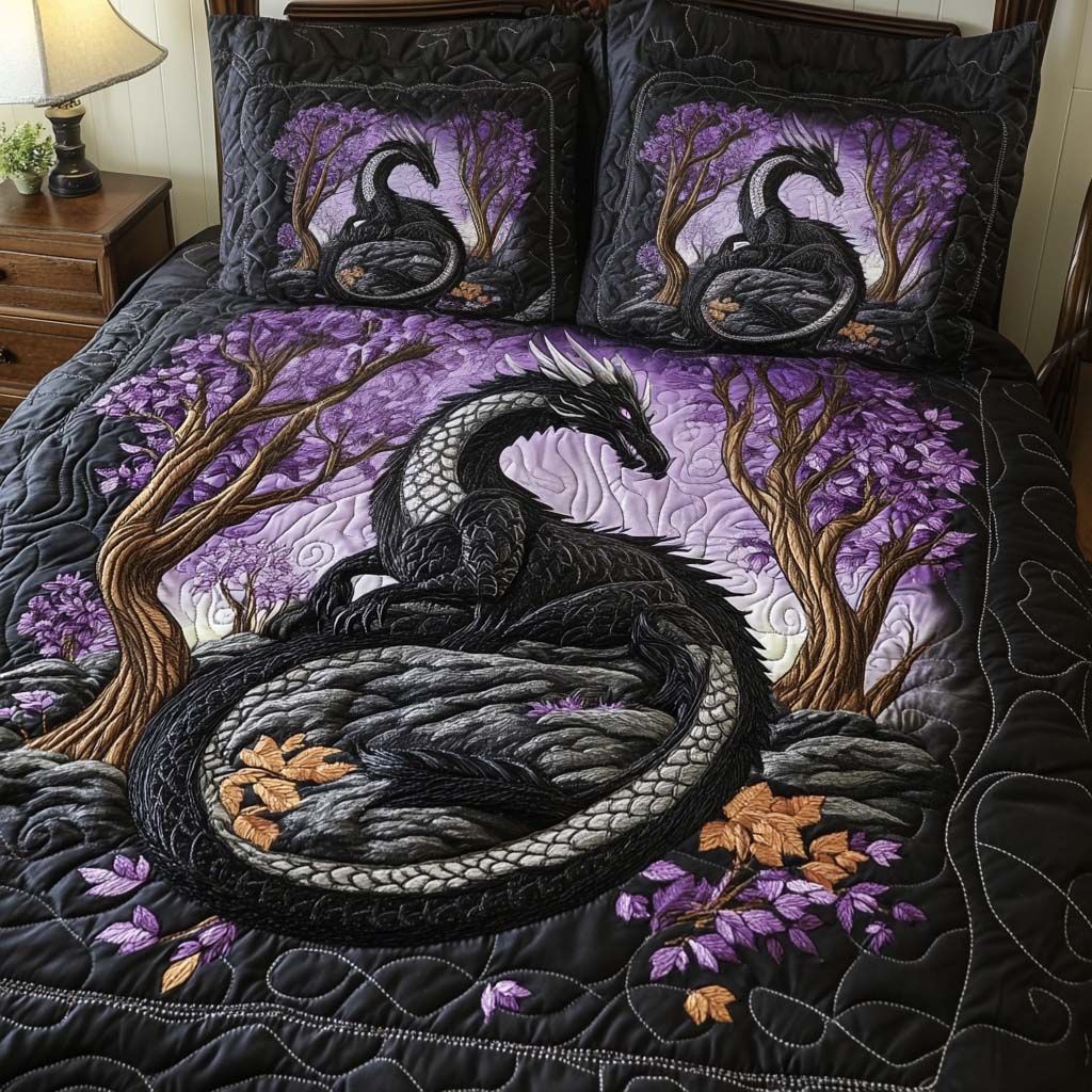 Twilight Beast Quilted Bedding Set Duvet Cover Bed Sheet Set Dragon Father's Day Gifts Twilight Beast Quilted Bedding Set Duvet Cover Bed Sheet Set Dragon Father's Day Gifts
