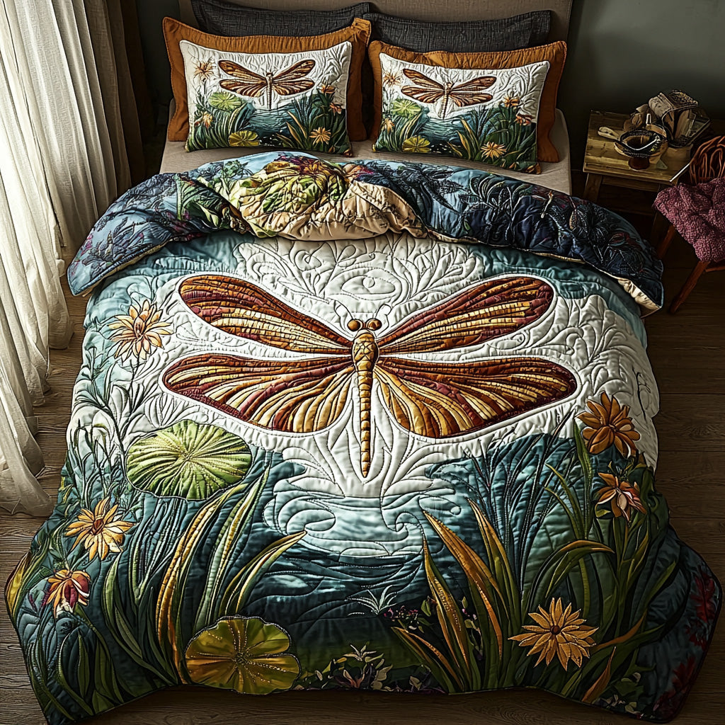Twilight Dragonfly Quilted Bedding Set Duvet Cover Bed Sheet Set Gifts For Dragonfly Lovers Twilight Dragonfly Quilted Bedding Set Duvet Cover Bed Sheet Set Gifts For Dragonfly Lovers