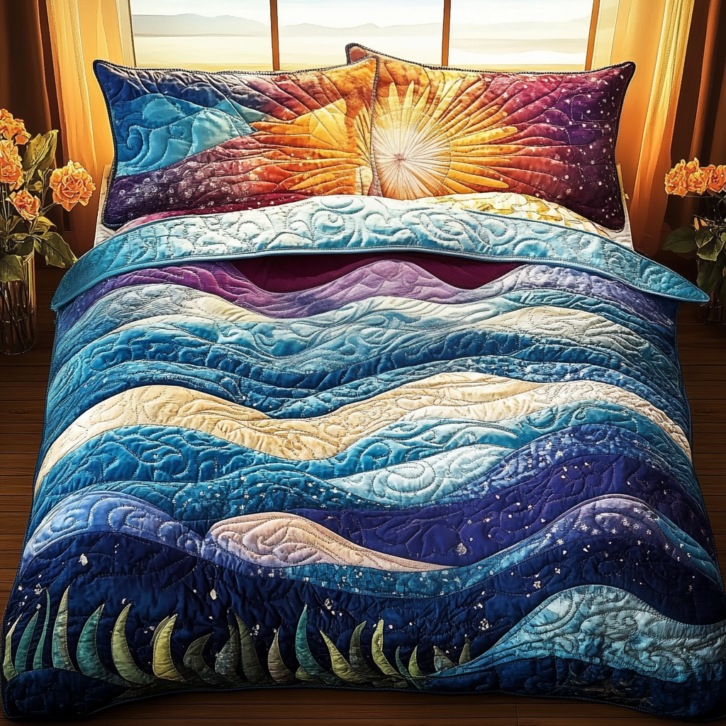 Twilight Horizon Quilted Bedding Set Duvet Cover Bed Sheet Set Beach Related Gifts Twilight Horizon Quilted Bedding Set Duvet Cover Bed Sheet Set Beach Related Gifts