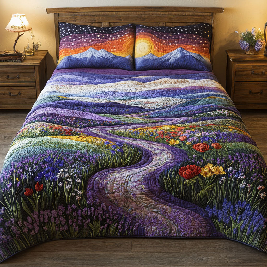 Twilight Meadow Quilted Bedding Set Duvet Cover Bedspreads Lavender Lover Gifts For Her Twilight Meadow Quilted Bedding Set Duvet Cover Bedspreads Lavender Lover Gifts For Her