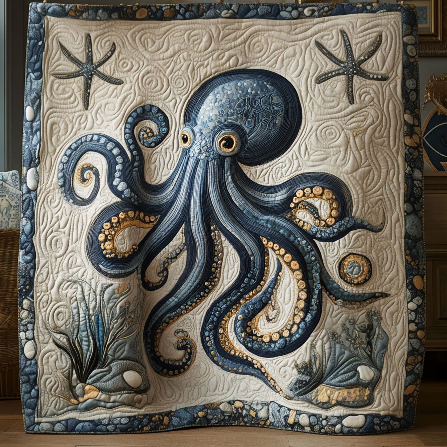 Underwater Wonder Quilted Blanket Cute Throw Blanket Cool Octopus Gifts Underwater Wonder Quilted Blanket Cute Throw Blanket Cool Octopus Gifts