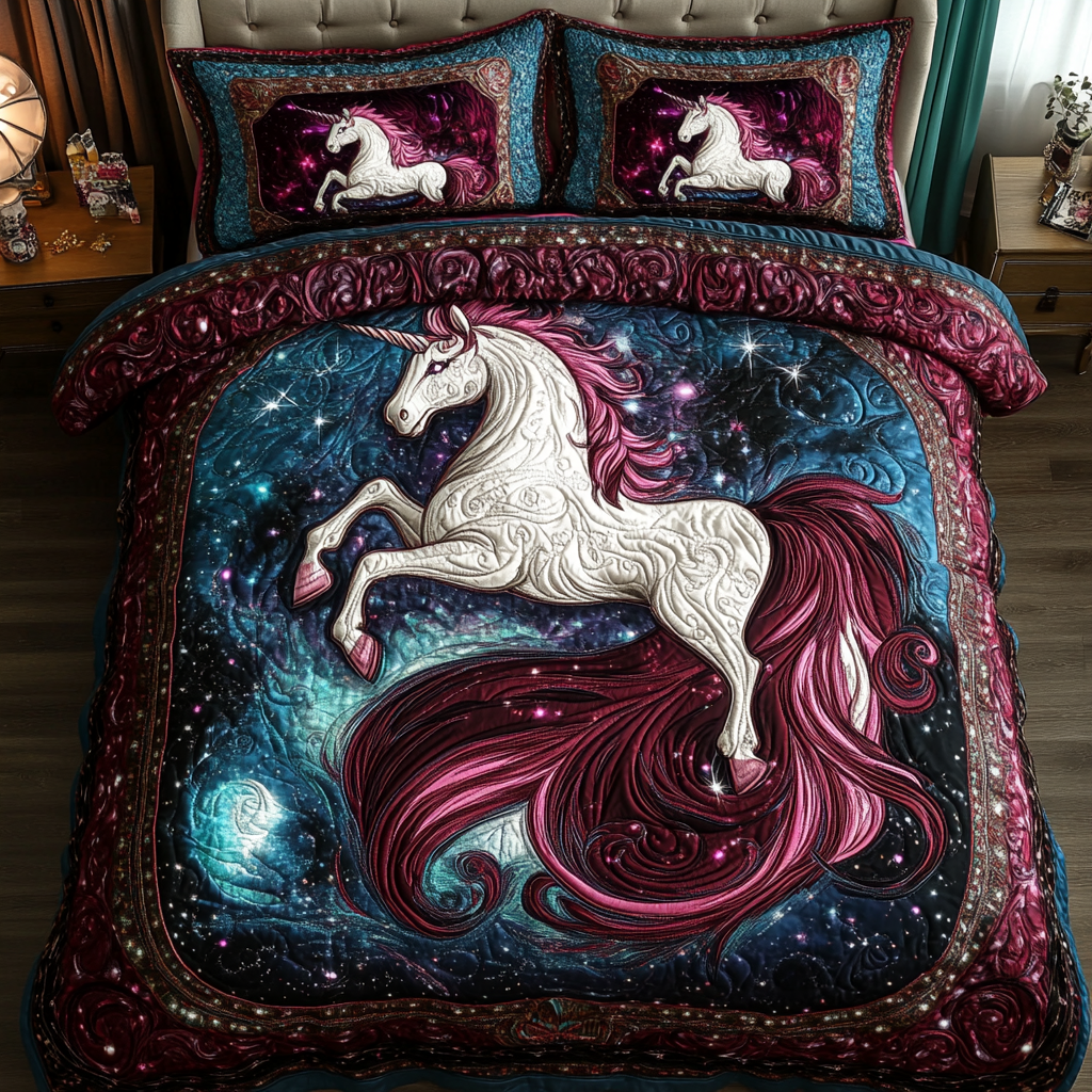 Unicorn Spirit Quilted Bedding Set Duvet Cover Bed Sheet Set Cool Unicorn Gifts