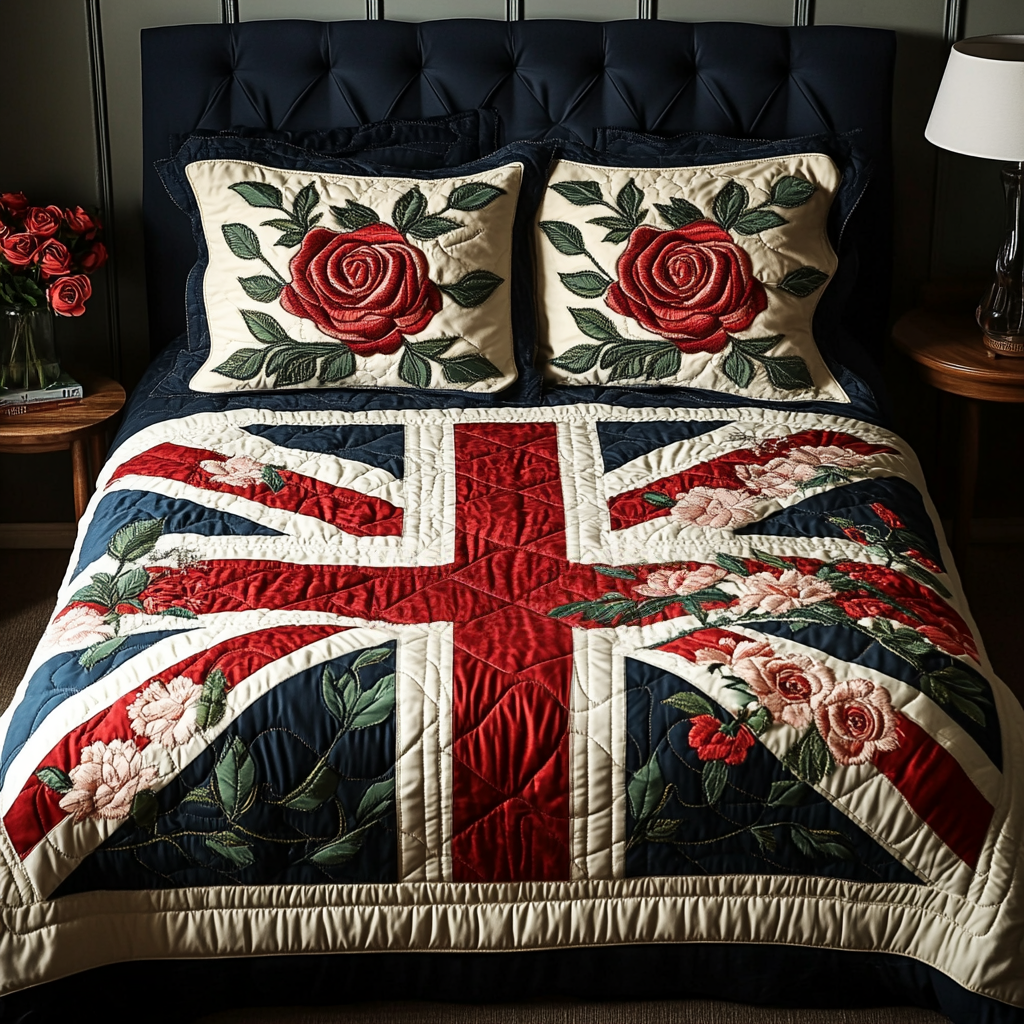 Union Charm Quilted Bedding Set Duvet Cover Bedspread Gifts For England Lovers Union Charm Quilted Bedding Set Duvet Cover Bedspread Gifts For England Lovers