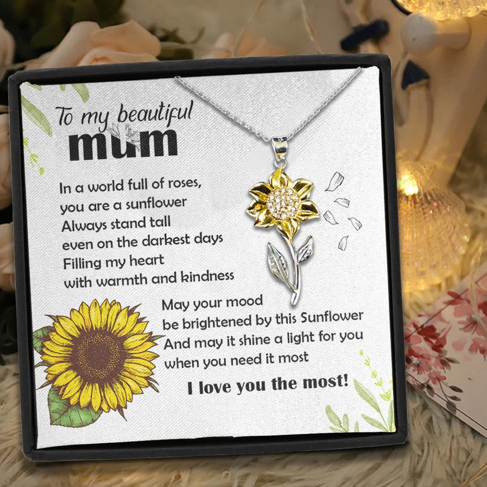 Unique Mothers Day Gifts 2024 To My Beautiful Mum Gold Sunflower Necklace I Love You The Most Necklace Unique Mothers Day Gifts 2024 To My Beautiful Mum Gold Sunflower Necklace I Love You The Most Necklace