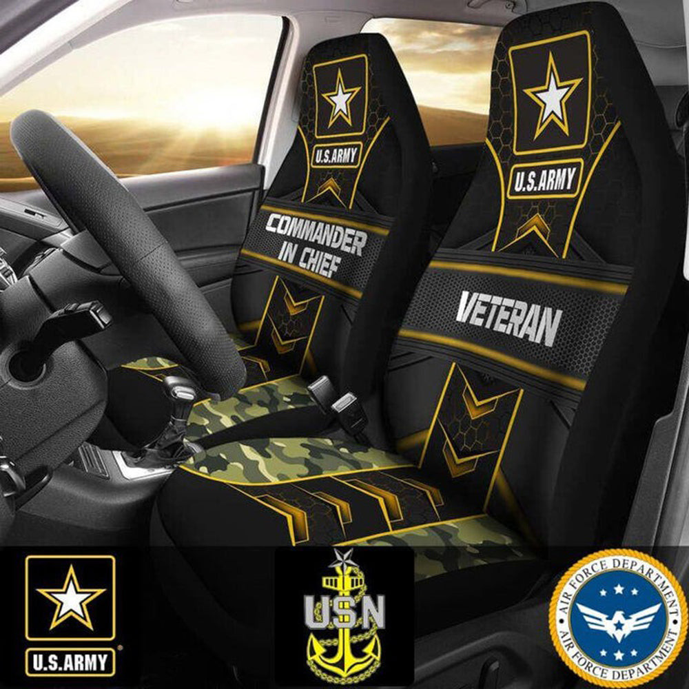 US Army Veteran Commander-In-Chief Car Seat Covers Patriot Merch Gifts For Military US Army Veteran Commander-In-Chief Car Seat Covers Patriot Merch Gifts For Military