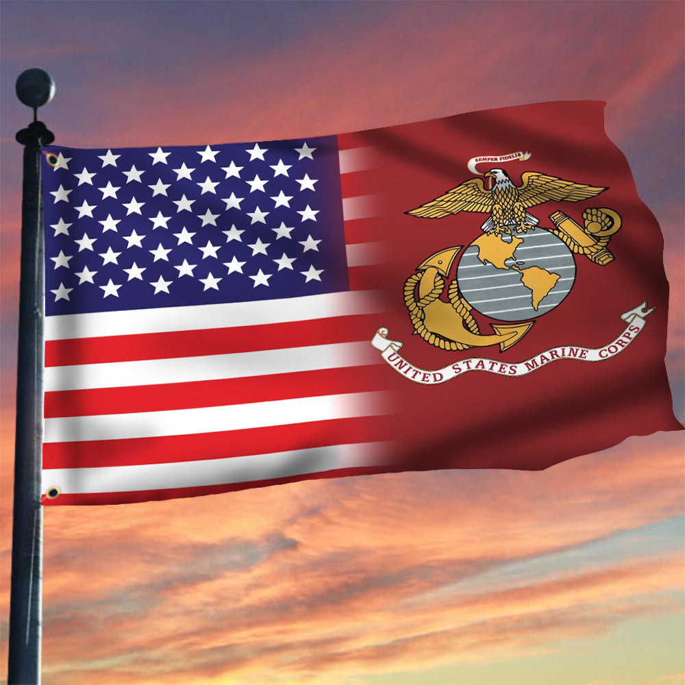 US Marine Corps Flag American Flag July 4th Independence Day Decor Inside Outside US Marine Corps Flag American Flag July 4th Independence Day Decor Inside Outside