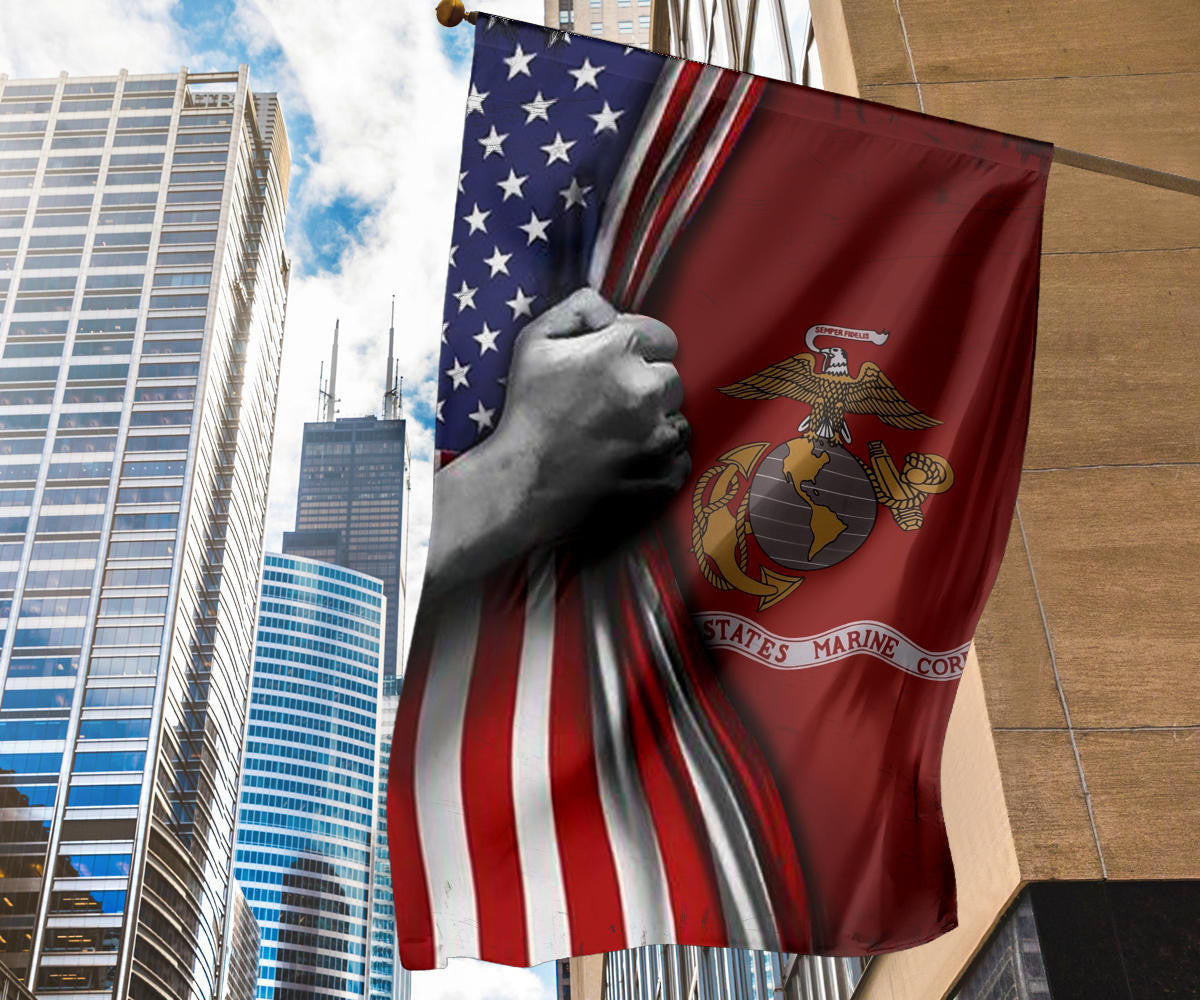 U.S Marine Corps Flag Inside American Flag Patriotic Welcome Holiday 4Th July Decor In-Outdoor (1C) U.S Marine Corps Flag Inside American Flag Patriotic Welcome Holiday 4Th July Decor In-Outdoor (1C)
