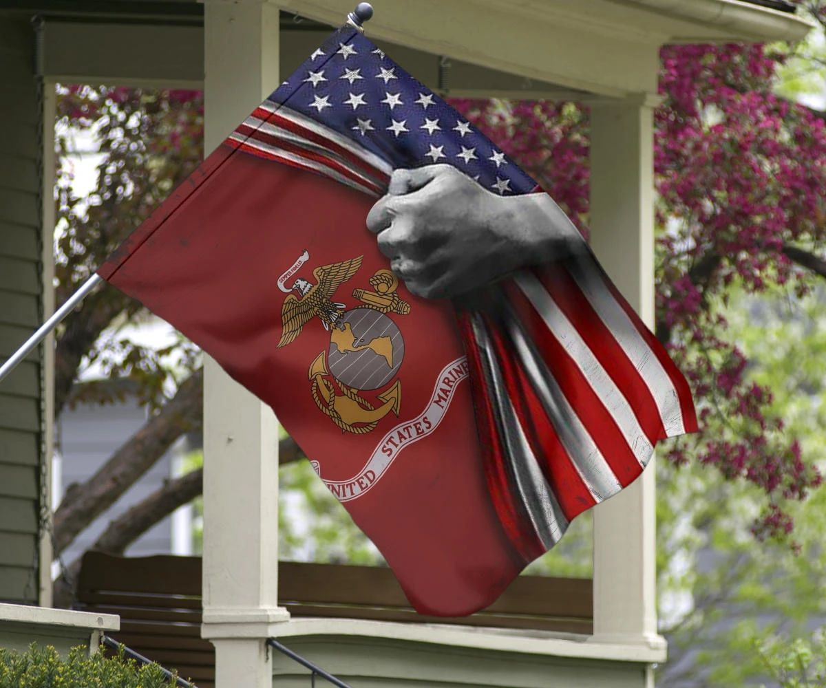 U.S Marine Corps Flag Inside American Flag Patriotic Welcome Holiday 4Th July Decor In-Outdoor U.S Marine Corps Flag Inside American Flag Patriotic Welcome Holiday 4Th July Decor In-Outdoor