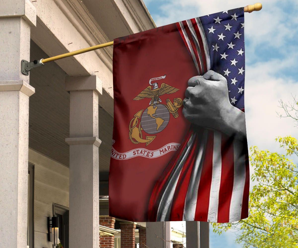 U.S Marine Corps Flag Inside American Flag Patriotic Welcome Holiday 4Th July Decor In-Outdoor U.S Marine Corps Flag Inside American Flag Patriotic Welcome Holiday 4Th July Decor In-Outdoor