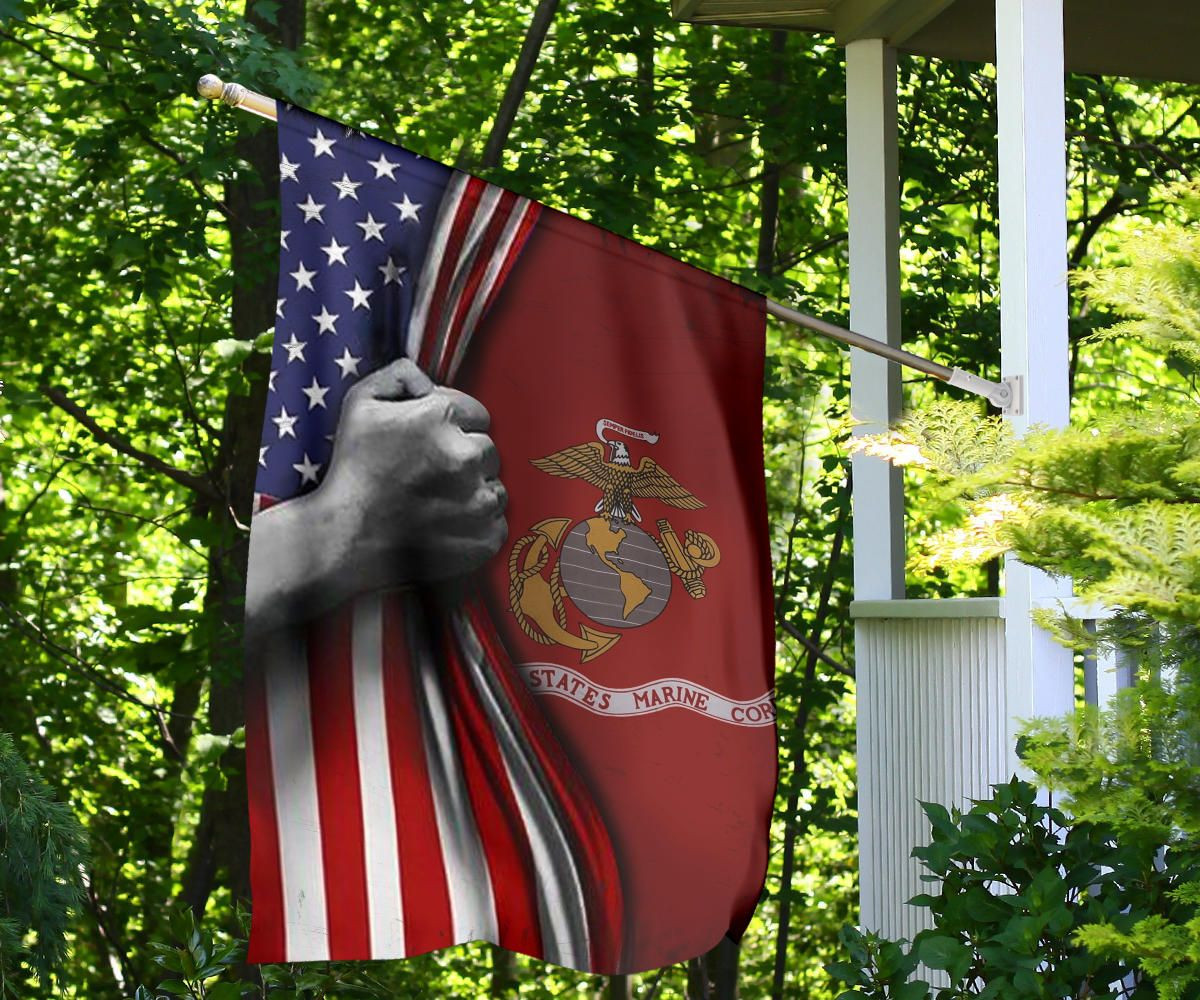 U.S Marine Corps Flag Inside American Flag Patriotic Welcome Holiday 4Th July Decor In-Outdoor U.S Marine Corps Flag Inside American Flag Patriotic Welcome Holiday 4Th July Decor In-Outdoor