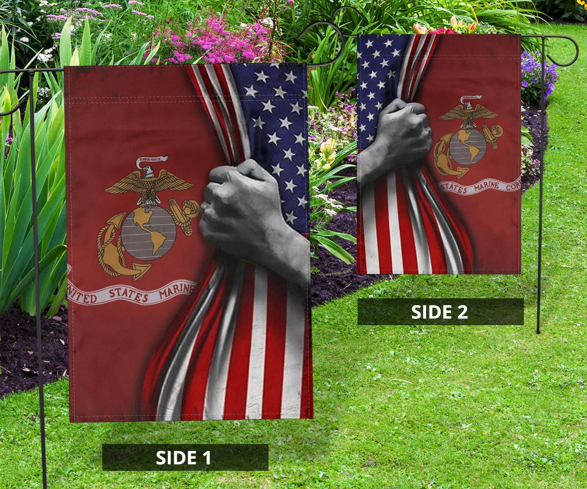 U.S Marine Corps Flag Inside American Flag Patriotic Welcome Holiday 4Th July Decor In-Outdoor U.S Marine Corps Flag Inside American Flag Patriotic Welcome Holiday 4Th July Decor In-Outdoor