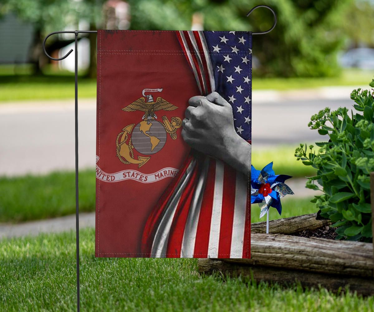 U.S Marine Corps Flag Inside American Flag Patriotic Welcome Holiday 4Th July Decor In-Outdoor U.S Marine Corps Flag Inside American Flag Patriotic Welcome Holiday 4Th July Decor In-Outdoor