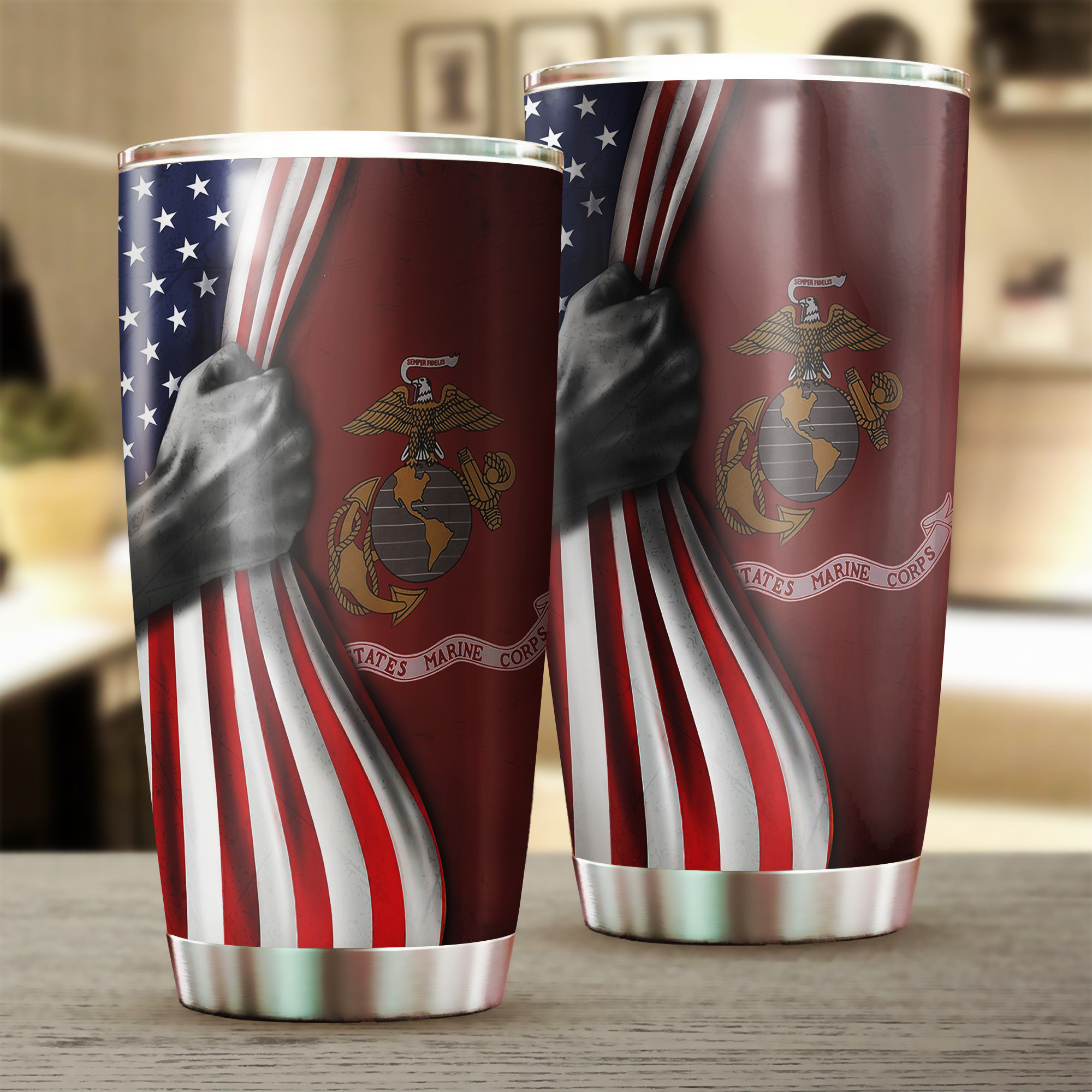 U.S Marine Corps Flag Inside American Flag Patriotic Welcome Holiday 4Th July Decor In-Outdoor U.S Marine Corps Flag Inside American Flag Patriotic Welcome Holiday 4Th July Decor In-Outdoor