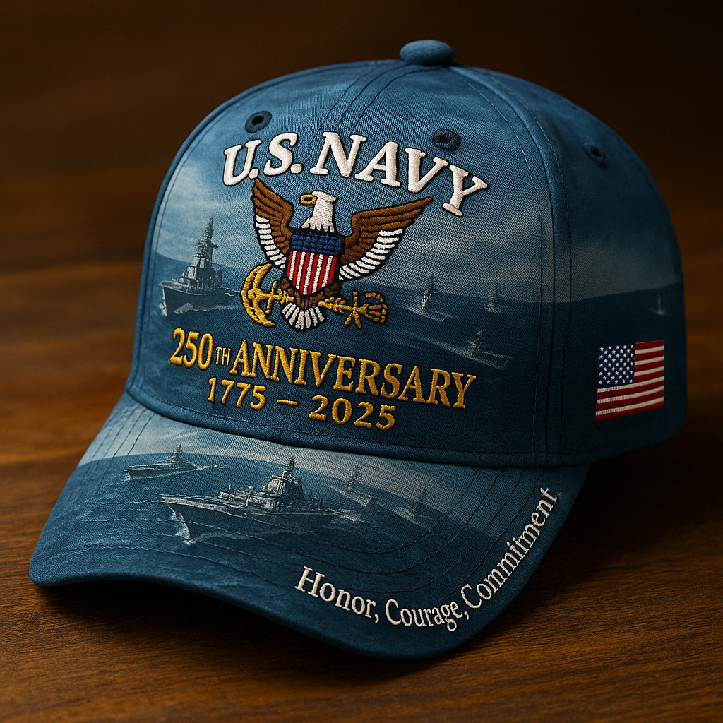 US Navy 250th Anniversary 1775 2025 Hat Honor Courage Commitment USN Hat Gifts For Dad US Navy 250th Anniversary 1775 2025 Hat Honor Courage Commitment USN Hat Gifts For Dad