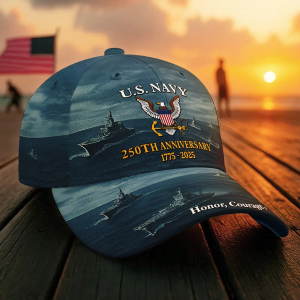 US Navy 250th Anniversary Hat USN Cap Patriotic Gifts For Navy Veterans US Navy 250th Anniversary Hat USN Cap Patriotic Gifts For Navy Veterans