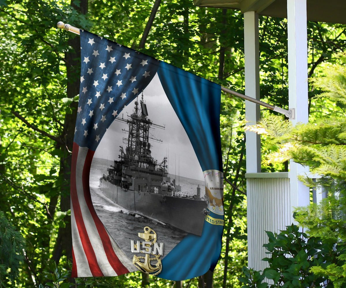 US Navy Flag And American Flag Patriotic Honor Navy Ship USN Decor Gift For Navy Sailors US Navy Flag And American Flag Patriotic Honor Navy Ship USN Decor Gift For Navy Sailors