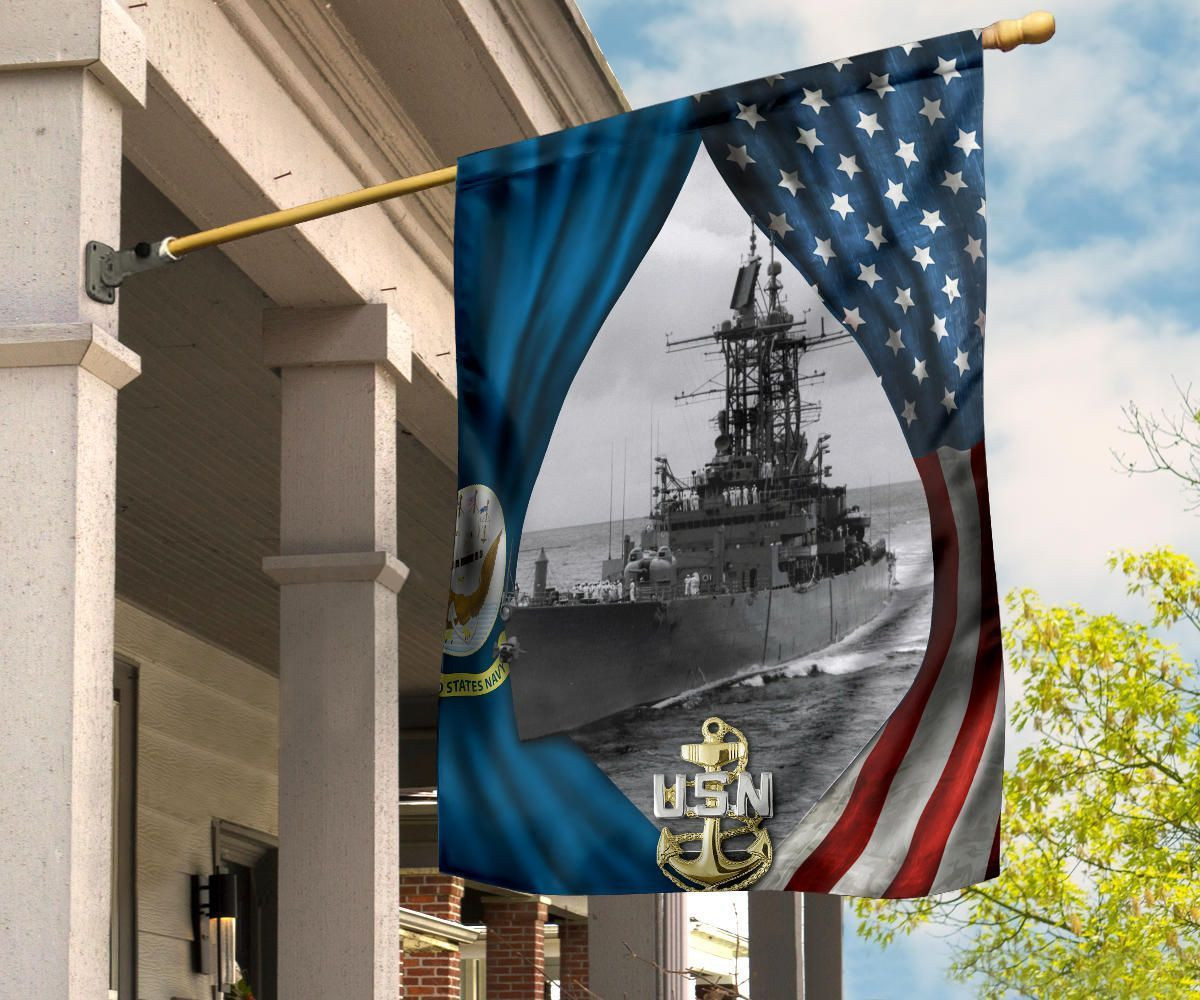 US Navy Flag And American Flag Patriotic Honor Navy Ship USN Decor Gift For Navy Sailors US Navy Flag And American Flag Patriotic Honor Navy Ship USN Decor Gift For Navy Sailors