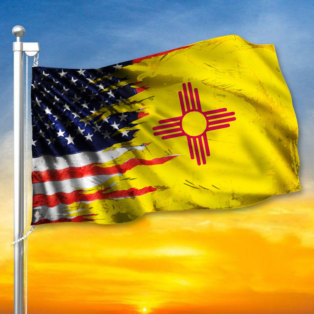USA And New Mexico State Flag NM States Of America Patriotic Garden Decor USA And New Mexico State Flag NM States Of America Patriotic Garden Decor