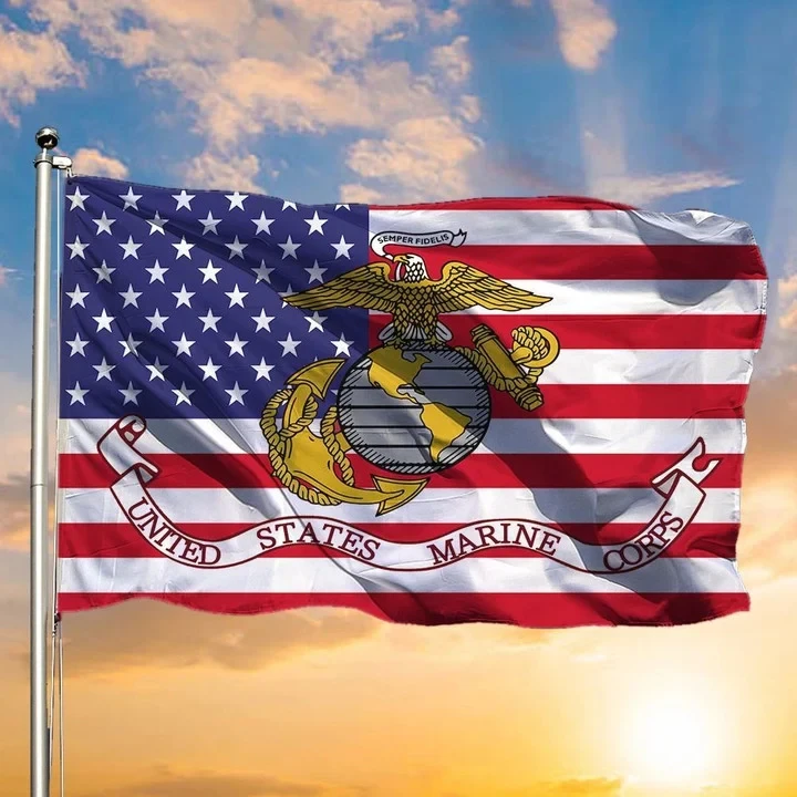 USMC Flag US Marine Corps American Flag Patriotic Marine Decor Indoor Outdoor USMC Flag US Marine Corps American Flag Patriotic Marine Decor Indoor Outdoor