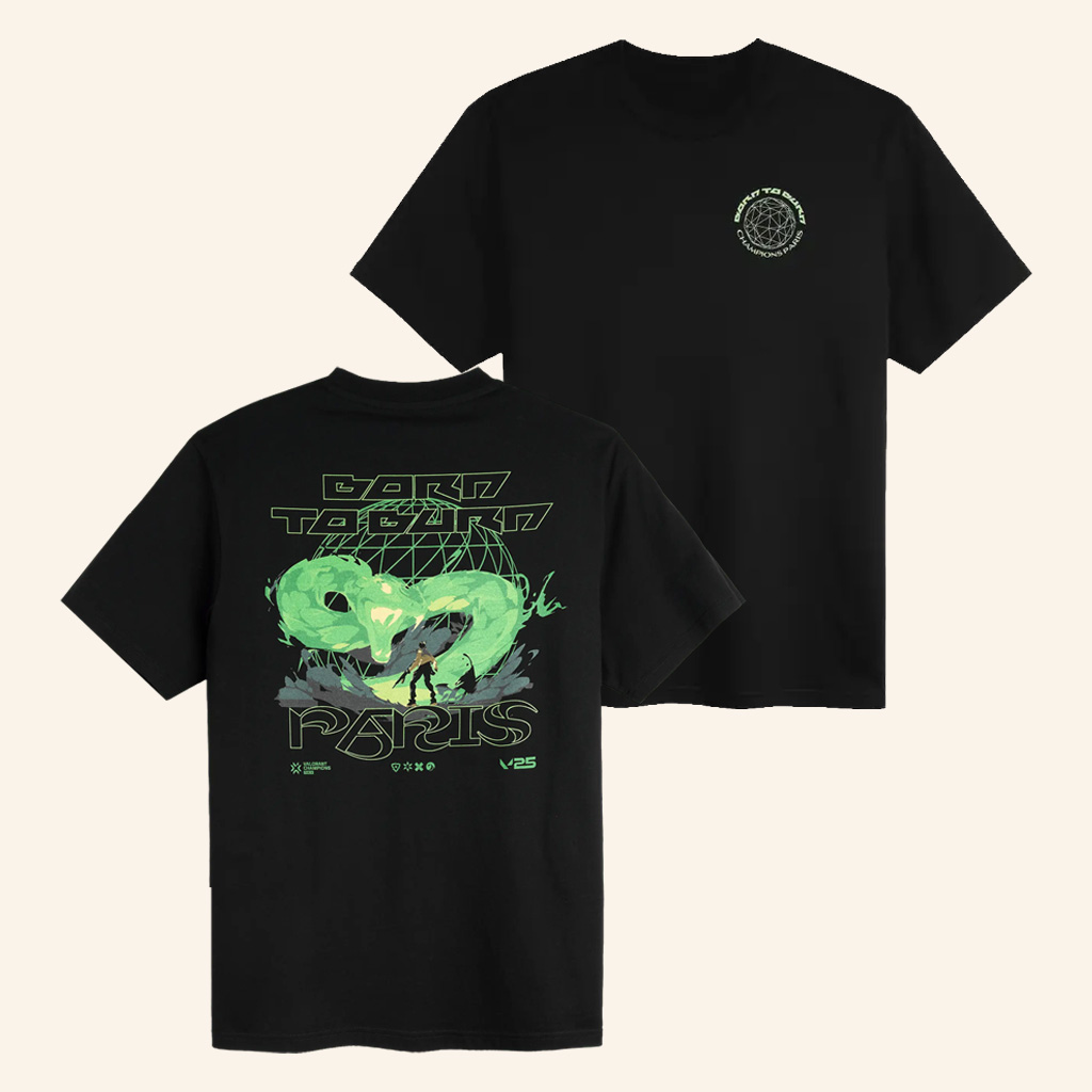 Valorant Merch Born To Burn Champions Paris T-Shirt Christmas Gift Ideas For Gamers Valorant Merch Born To Burn Champions Paris T-Shirt Christmas Gift Ideas For Gamers