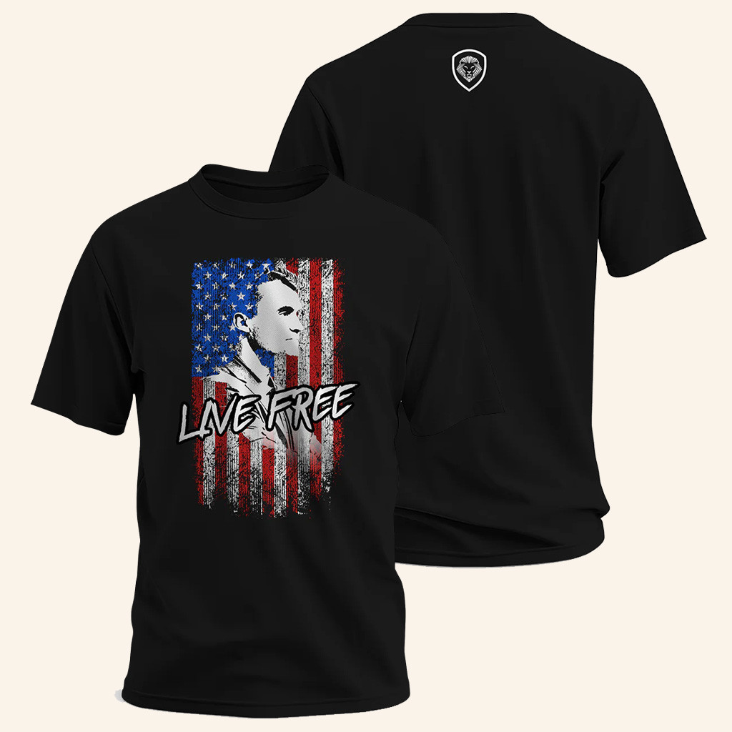 Valuetainment Merch Charlie Kirk USA Flag T-Shirt Live Free Shirt Gifts For Supporters Valuetainment Merch Charlie Kirk USA Flag T-Shirt Live Free Shirt Gifts For Supporters