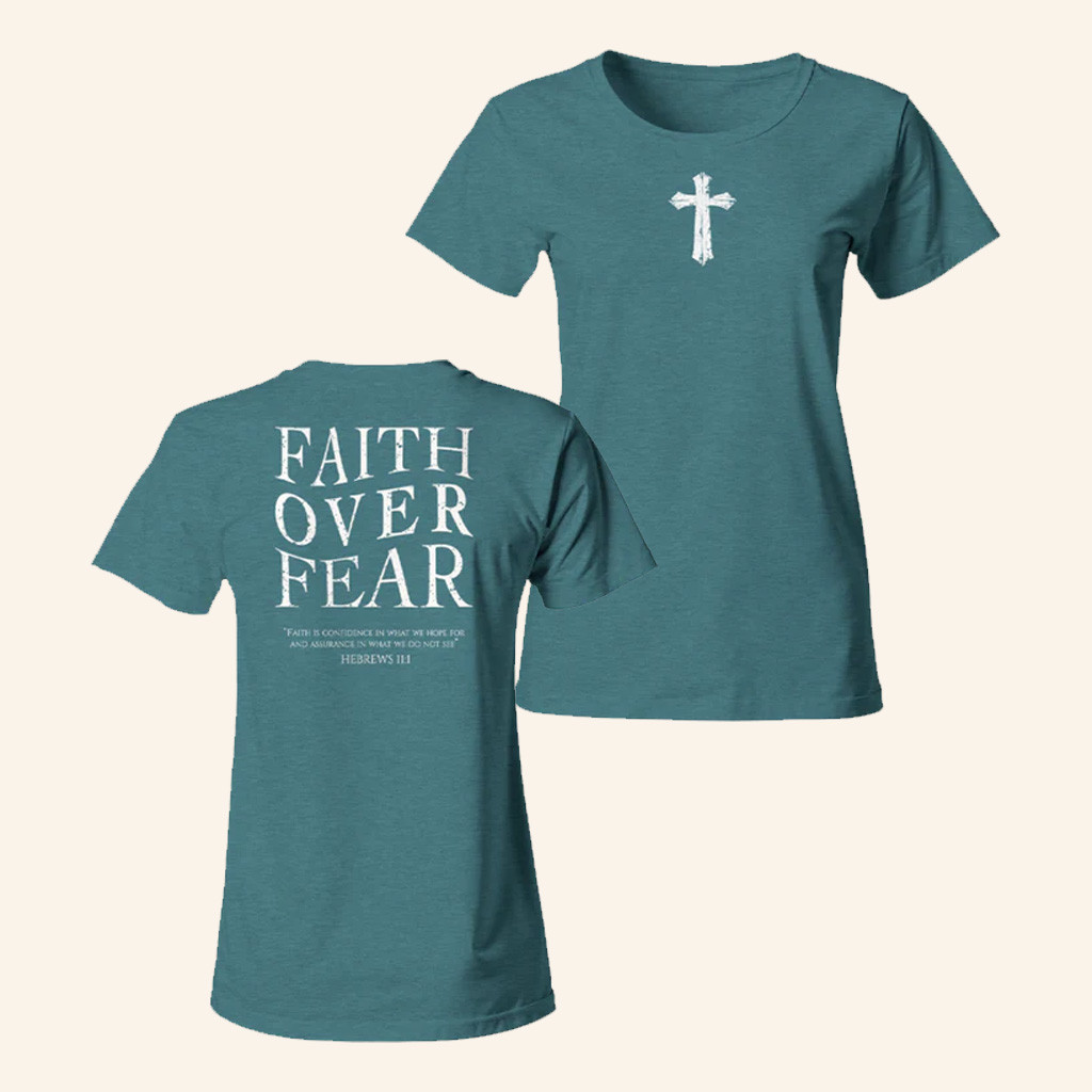 Valuetainment Merch Faith Over Fear T-Shirt Christian Gifts For Women Valuetainment Merch Faith Over Fear T-Shirt Christian Gifts For Women