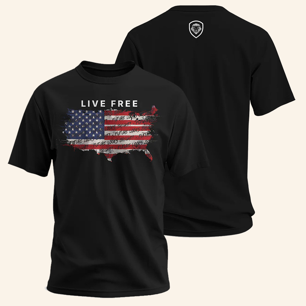 Valuetainment Merch Live Free USA Flag T-Shirt Future Looks Bright Shirt Gifts For Him Valuetainment Merch Live Free USA Flag T-Shirt Future Looks Bright Shirt Gifts For Him